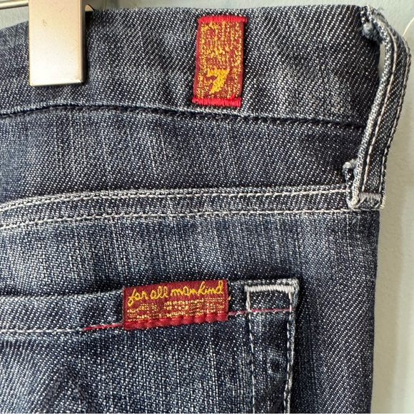 7 For All Mankind “A” Pocket Denim Bootcut Flare Dark Wash Jeans. Size 30 - Picture 9 of 14